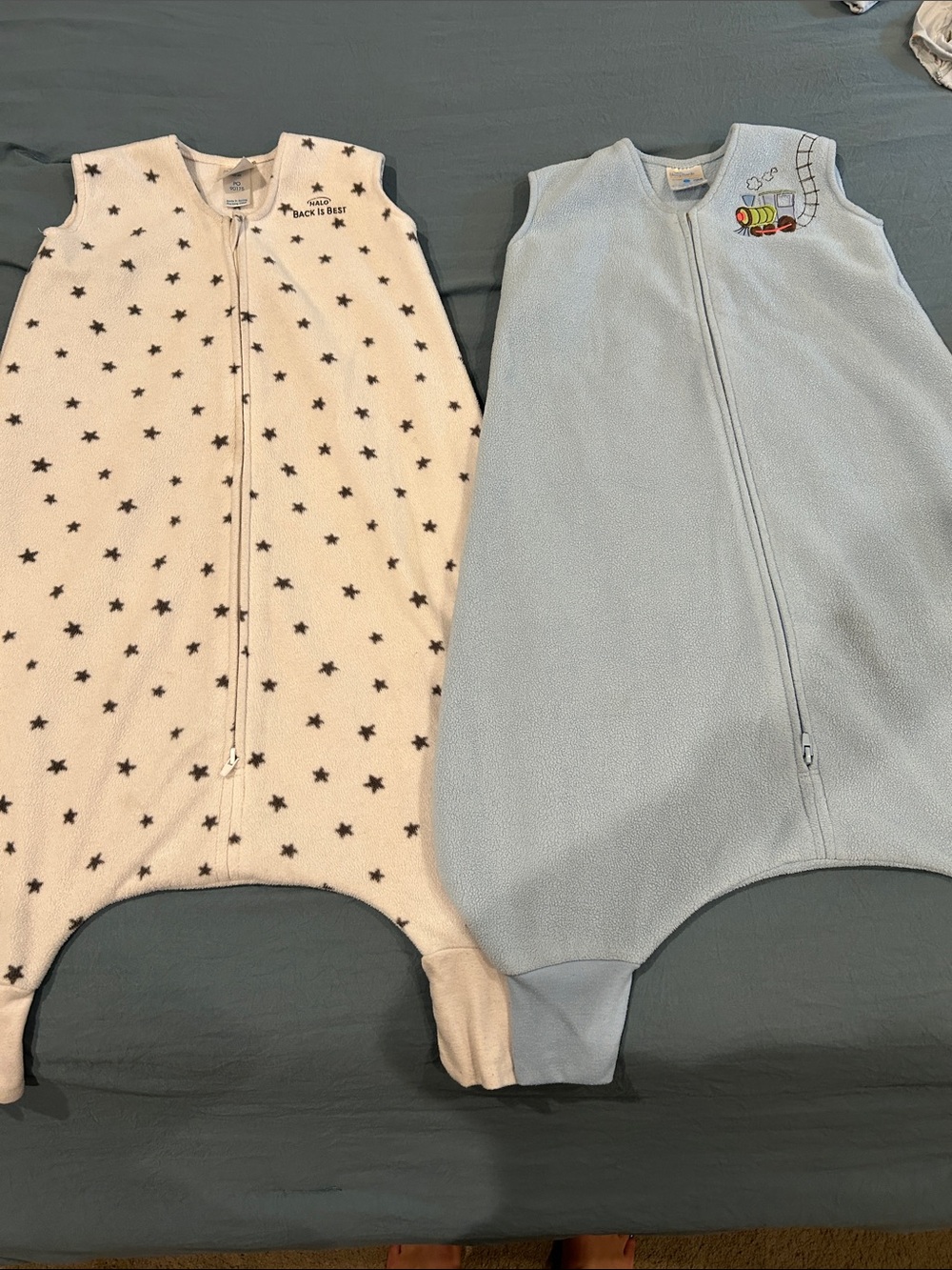 Halo Two-Pack Fleece Sleep Sacks Walker in Cream Star & Light Blue